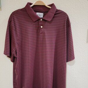 NWT Goodfellow & Co Men's Standard Fit Collared Shirt - Maroon Striped Size XXL